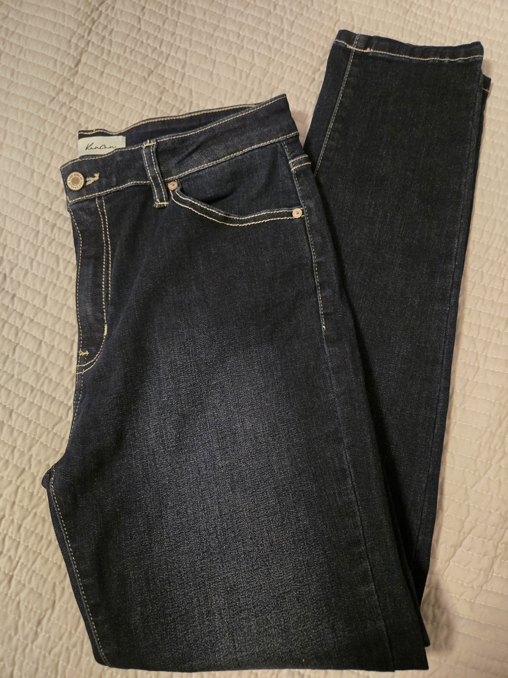 KanCan Dark Indigo Skinny Jeans with Contrast Stitching